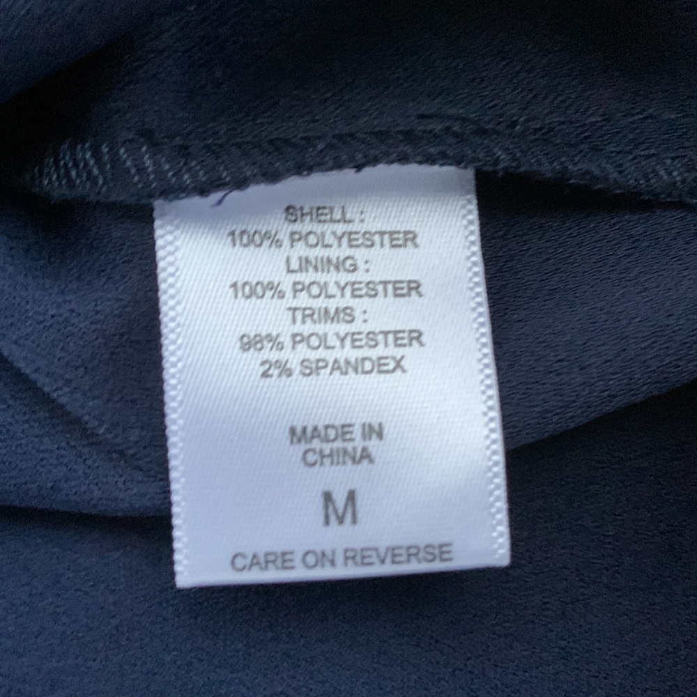 New York & Company Navy Blue Long Bomber Jacket - Picture 7 of 8